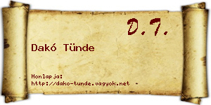 Dakó Tünde névjegykártya